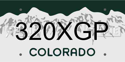 320XGP Colorado License Plate