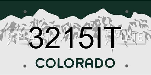 3215IT Colorado License Plate