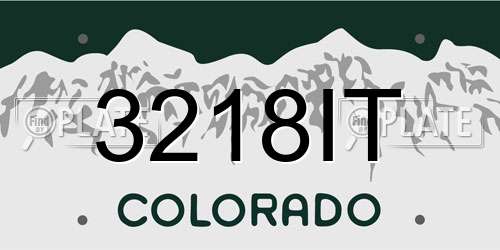 3218IT Colorado License Plate