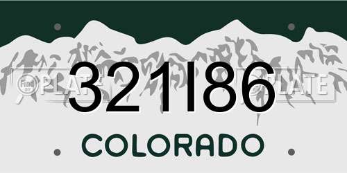 321I86 Colorado License Plate