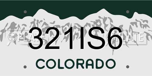 321IS6 Colorado License Plate