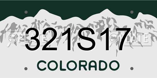 321S17 Colorado License Plate