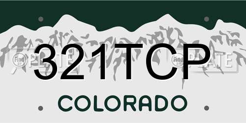 321TCP Colorado License Plate
