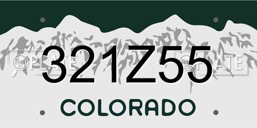 321Z55 Colorado License Plate