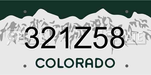 321Z58 Colorado License Plate