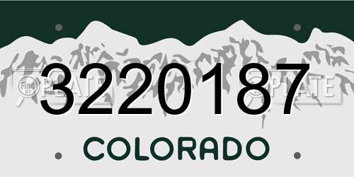 3220187 Colorado License Plate