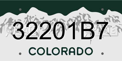 32201B7 Colorado License Plate