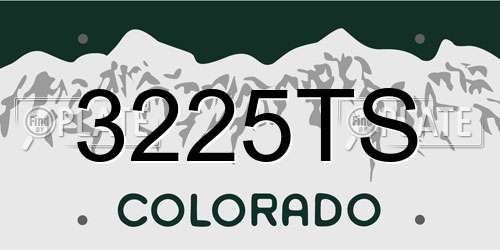 3225TS Colorado License Plate