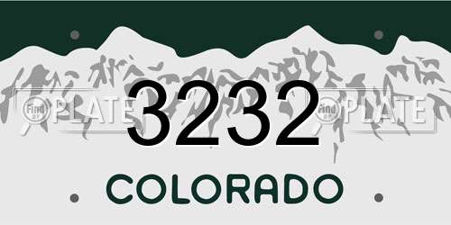 3232 Colorado License Plate
