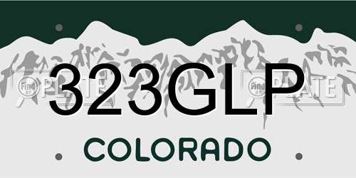 323GLP Colorado License Plate