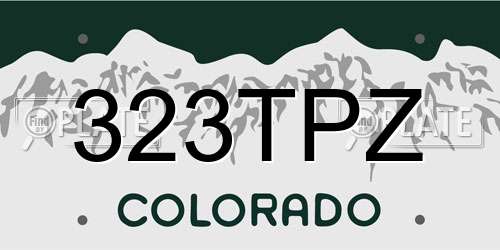 323TPZ Colorado License Plate