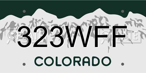 323WFF Colorado License Plate