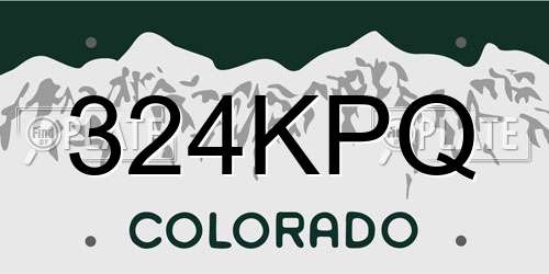 324KPQ Colorado License Plate