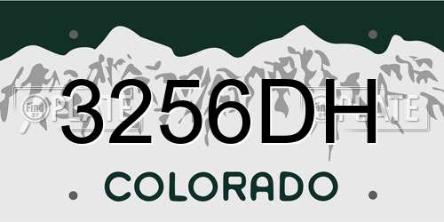 3256DH Colorado License Plate
