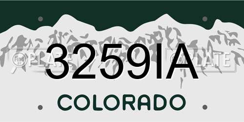 3259IA Colorado License Plate