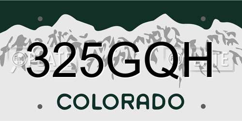 325GQH Colorado License Plate