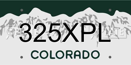 325XPL Colorado License Plate