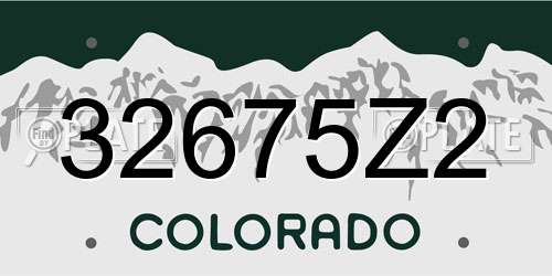 32675Z2 Colorado License Plate