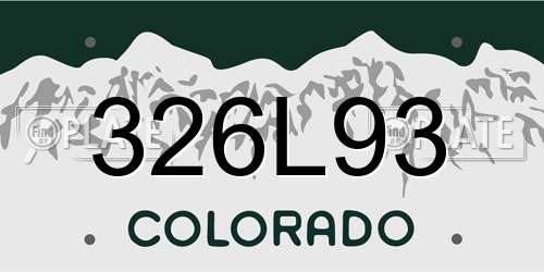 326L93 Colorado License Plate