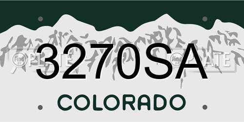 3270SA Colorado License Plate