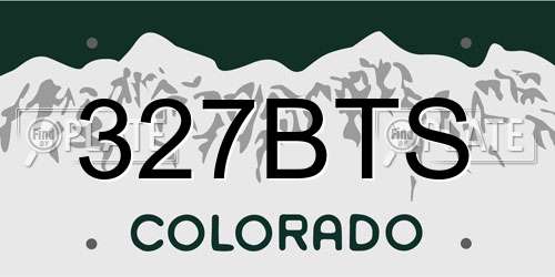 327BTS Colorado License Plate