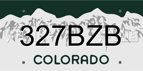 327BZB Colorado License Plate
