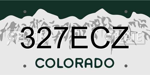 327ECZ Colorado License Plate