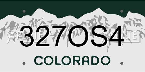 327OS4 Colorado License Plate