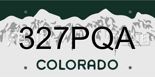 327PQA Colorado License Plate