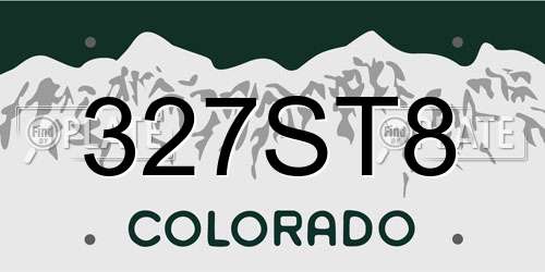 327ST8 Colorado License Plate