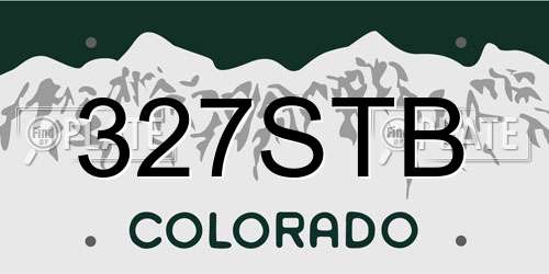 327STB Colorado License Plate