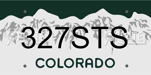 327STS Colorado License Plate