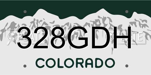 328GDH Colorado License Plate