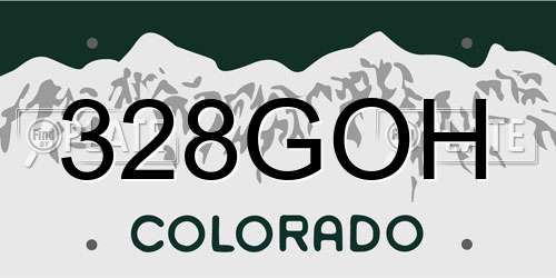 328GOH Colorado License Plate