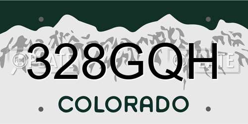 328GQH Colorado License Plate
