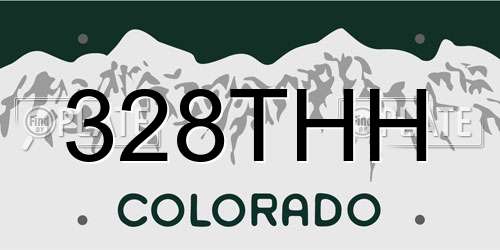 328THH Colorado License Plate