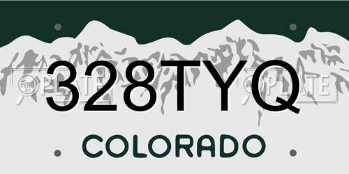 328TYQ Colorado License Plate