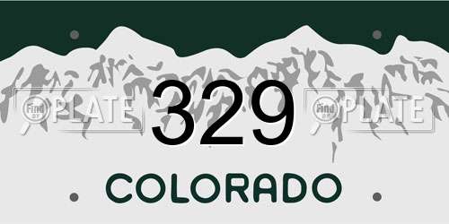 329 Colorado License Plate