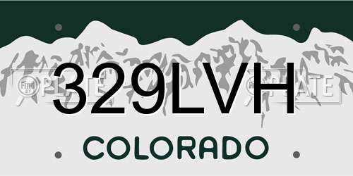 329LVH Colorado License Plate
