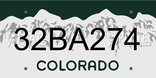 32BA274 Colorado License Plate