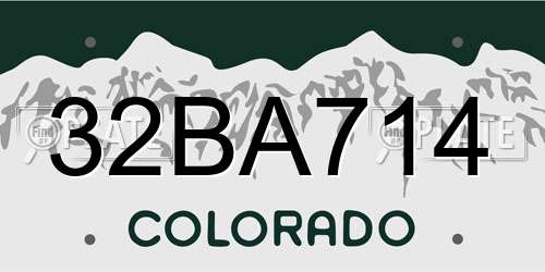 32BA714 Colorado License Plate