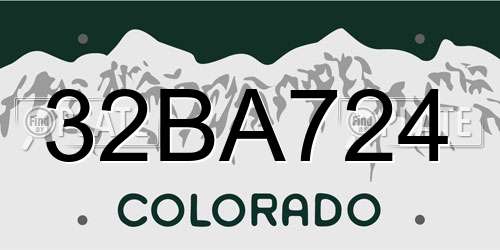 32BA724 Colorado License Plate