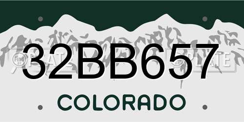 32BB657 Colorado License Plate