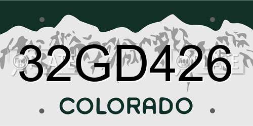 32GD426 Colorado License Plate