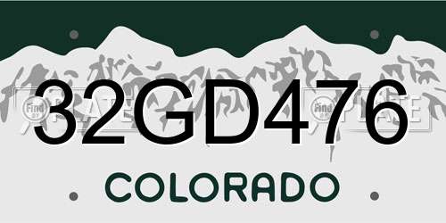 32GD476 Colorado License Plate
