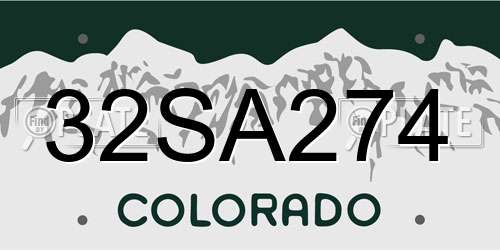 32SA274 Colorado License Plate