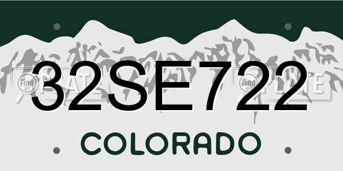 32SE722 Colorado License Plate