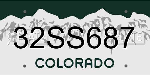 32SS687 Colorado License Plate