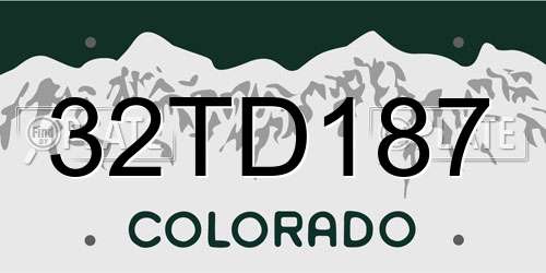 32TD187 Colorado License Plate