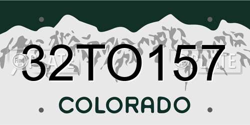 32TO157 Colorado License Plate